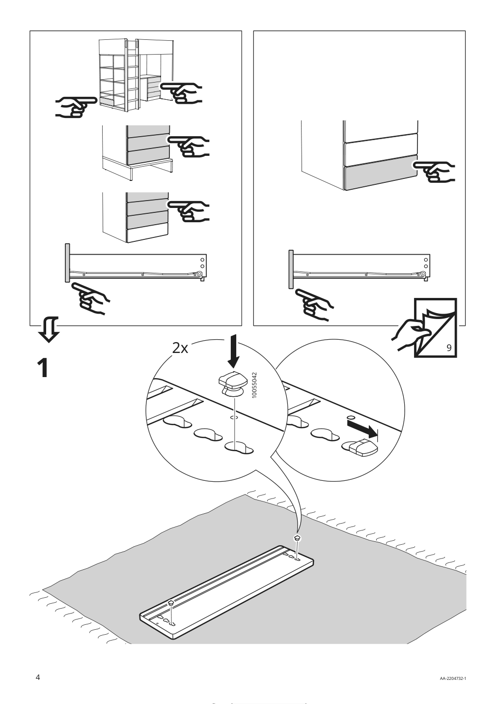 Assembly instructions for IKEA Konstruera drawer without front white | Page 4 - IKEA SMÅSTAD / UPPFÖRA storage combination 394.319.23