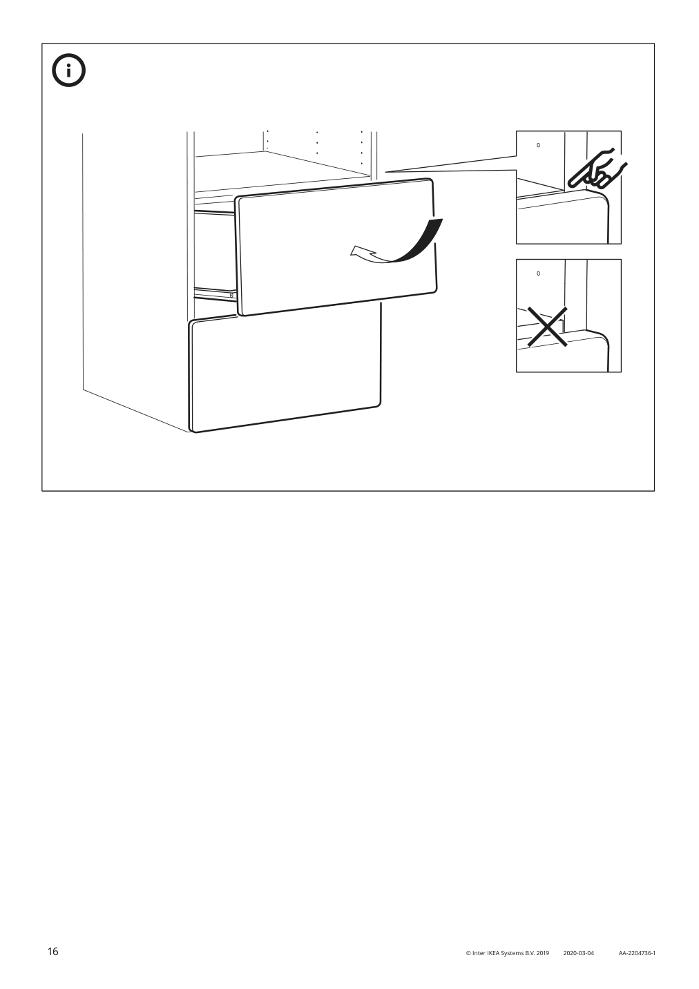 Assembly instructions for IKEA Konstruera drawer without front white | Page 16 - IKEA SMÅSTAD / UPPFÖRA storage combination 795.837.16