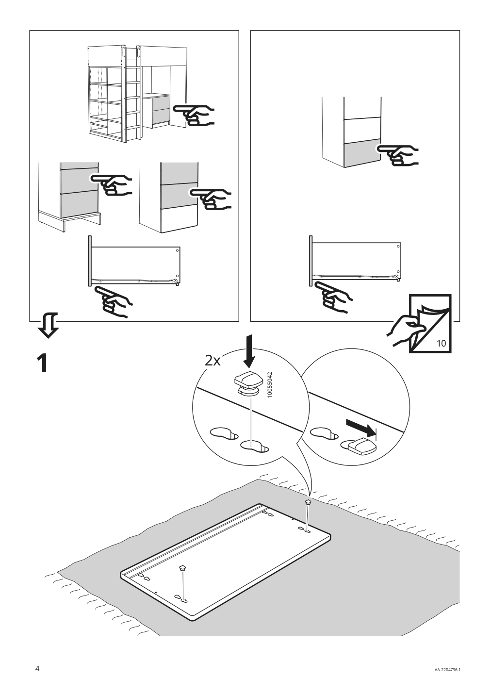 Assembly instructions for IKEA Konstruera drawer without front white | Page 4 - IKEA SMÅSTAD / UPPFÖRA storage combination 394.319.23