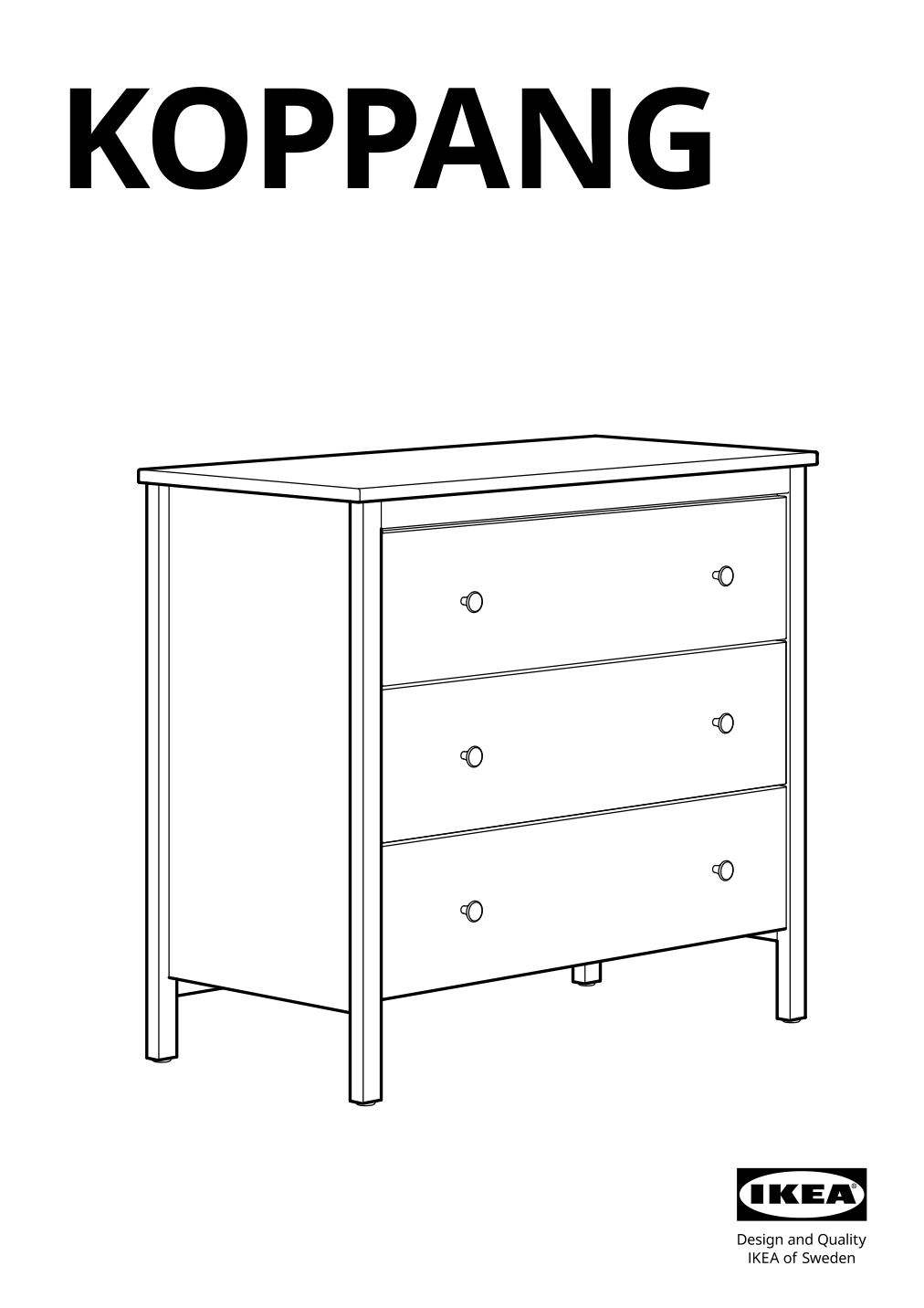 Assembly instructions for IKEA Koppang 3 drawer chest white | Page 1 - IKEA KOPPANG 3-drawer chest 103.859.50