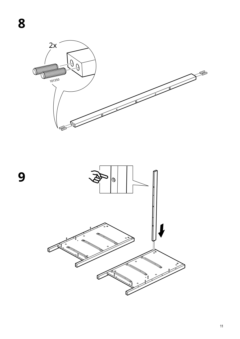 Assembly instructions for IKEA Koppang 3 drawer chest white | Page 11 - IKEA KOPPANG 3-drawer chest 103.859.50