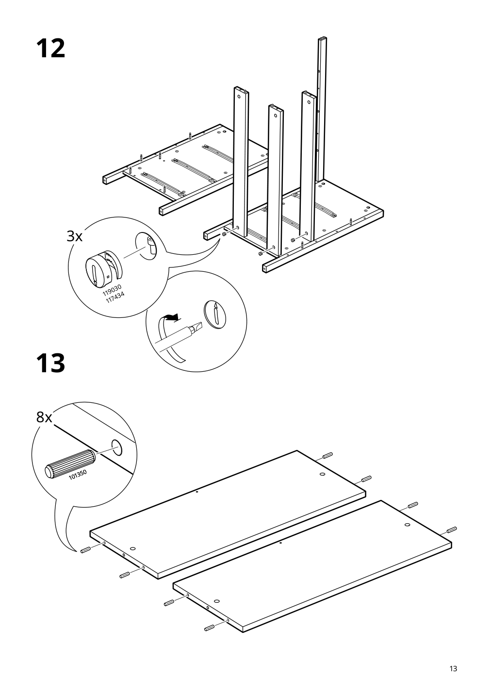 Assembly instructions for IKEA Koppang 3 drawer chest white | Page 13 - IKEA KOPPANG 3-drawer chest 103.859.50