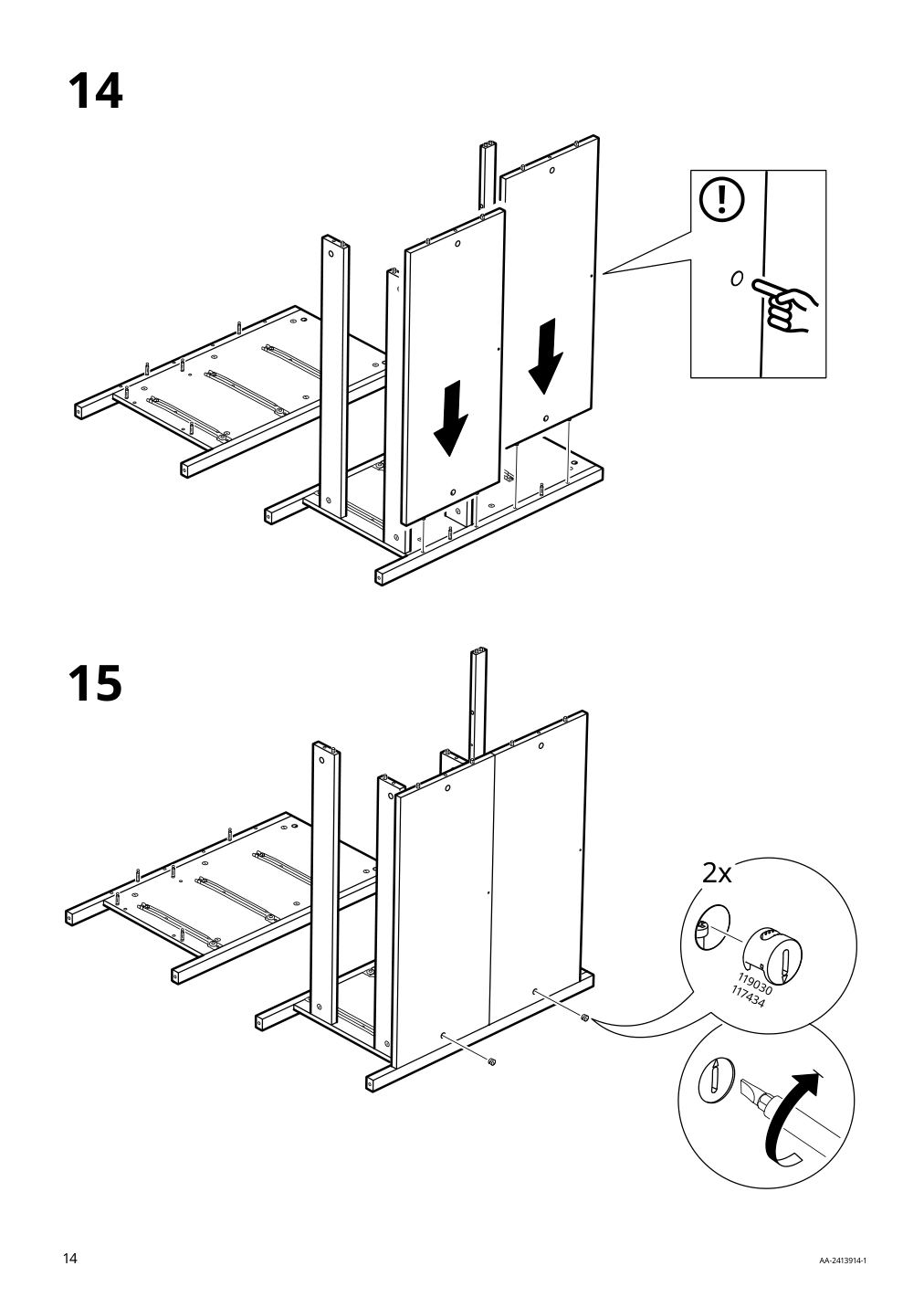 Assembly instructions for IKEA Koppang 3 drawer chest white | Page 14 - IKEA KOPPANG 3-drawer chest 103.859.50