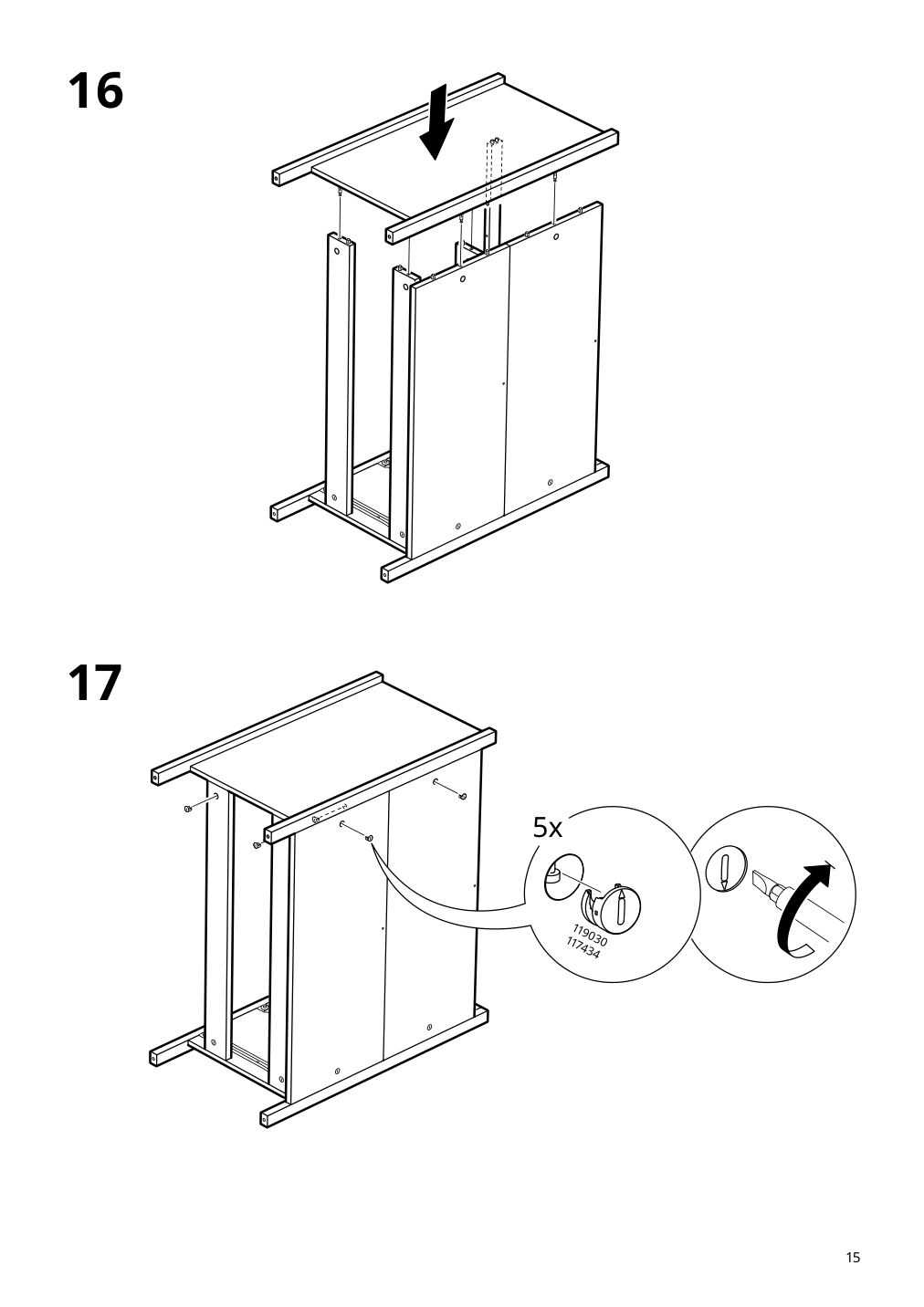 Assembly instructions for IKEA Koppang 3 drawer chest white | Page 15 - IKEA KOPPANG 3-drawer chest 103.859.50