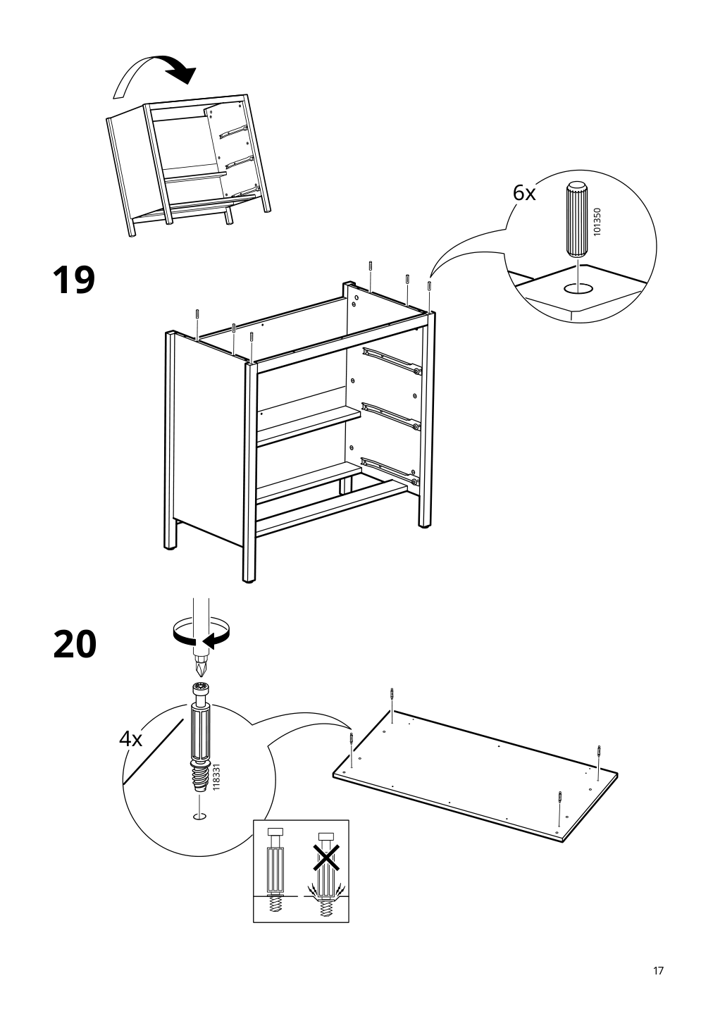 Assembly instructions for IKEA Koppang 3 drawer chest white | Page 17 - IKEA KOPPANG 3-drawer chest 103.859.50