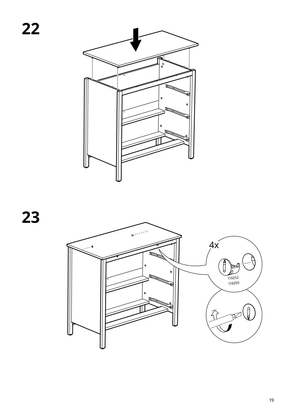 Assembly instructions for IKEA Koppang 3 drawer chest white | Page 19 - IKEA KOPPANG 3-drawer chest 103.859.50