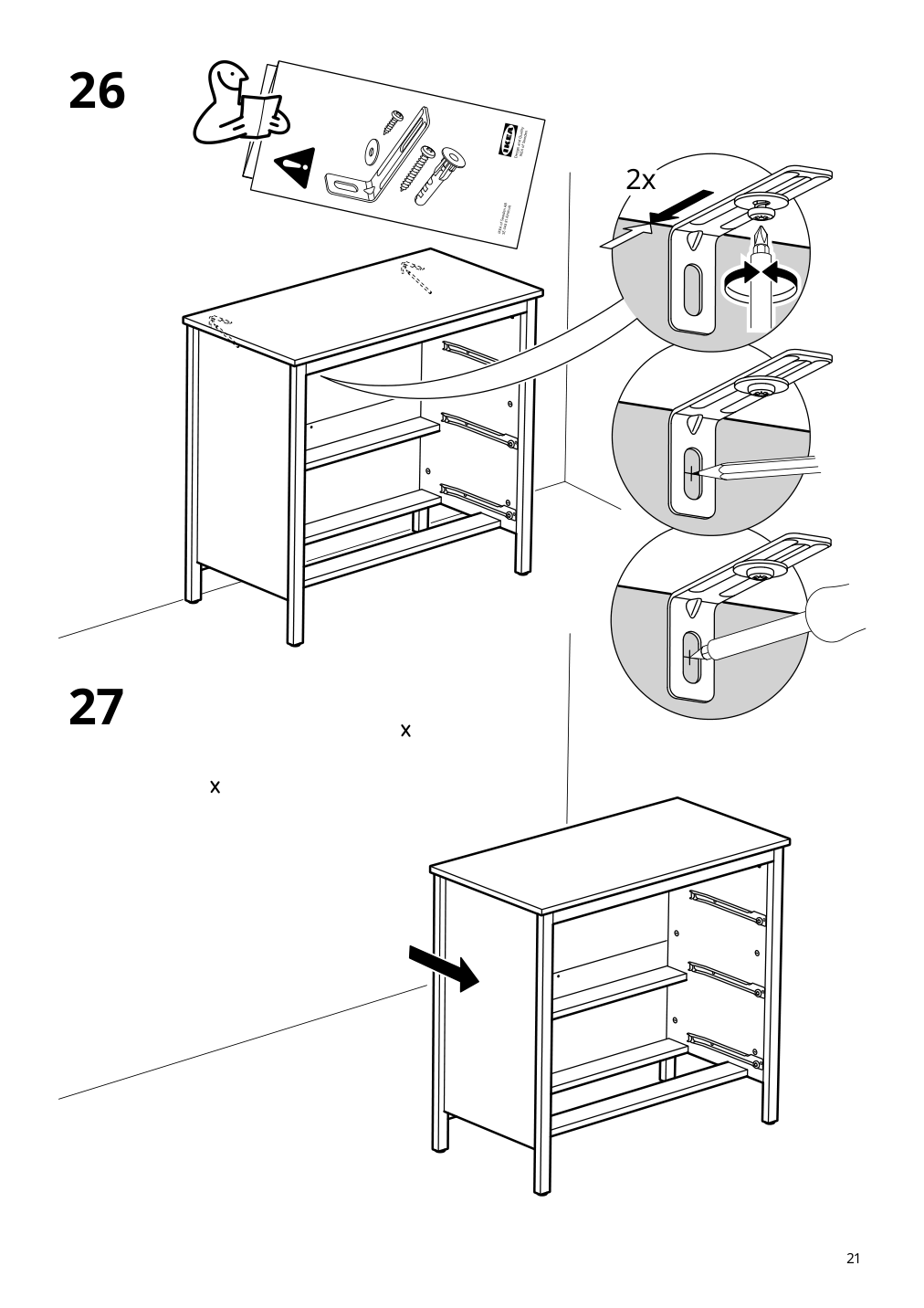 Assembly instructions for IKEA Koppang 3 drawer chest white | Page 21 - IKEA KOPPANG 3-drawer chest 103.859.50