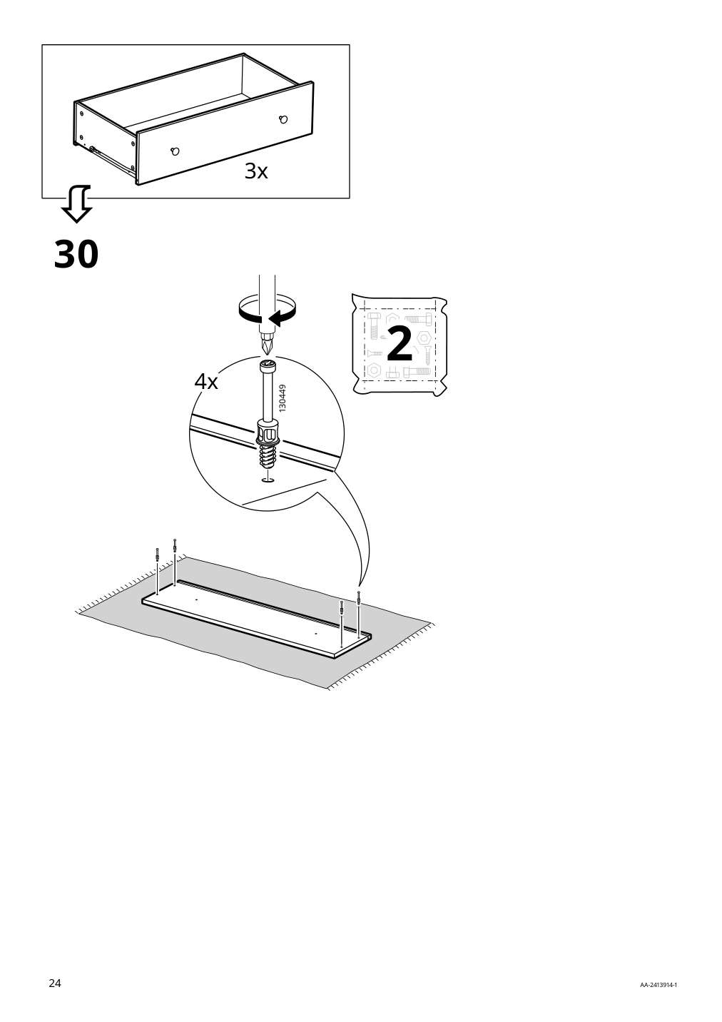 Assembly instructions for IKEA Koppang 3 drawer chest white | Page 24 - IKEA KOPPANG 3-drawer chest 103.859.50