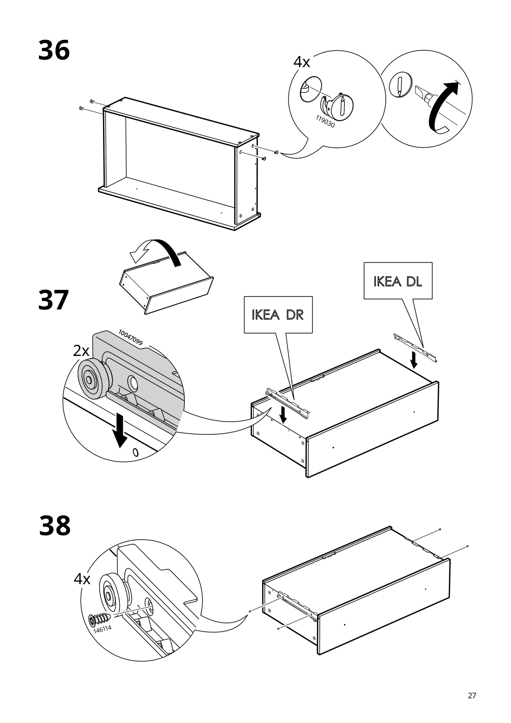 Assembly instructions for IKEA Koppang 3 drawer chest white | Page 27 - IKEA KOPPANG 3-drawer chest 103.859.50