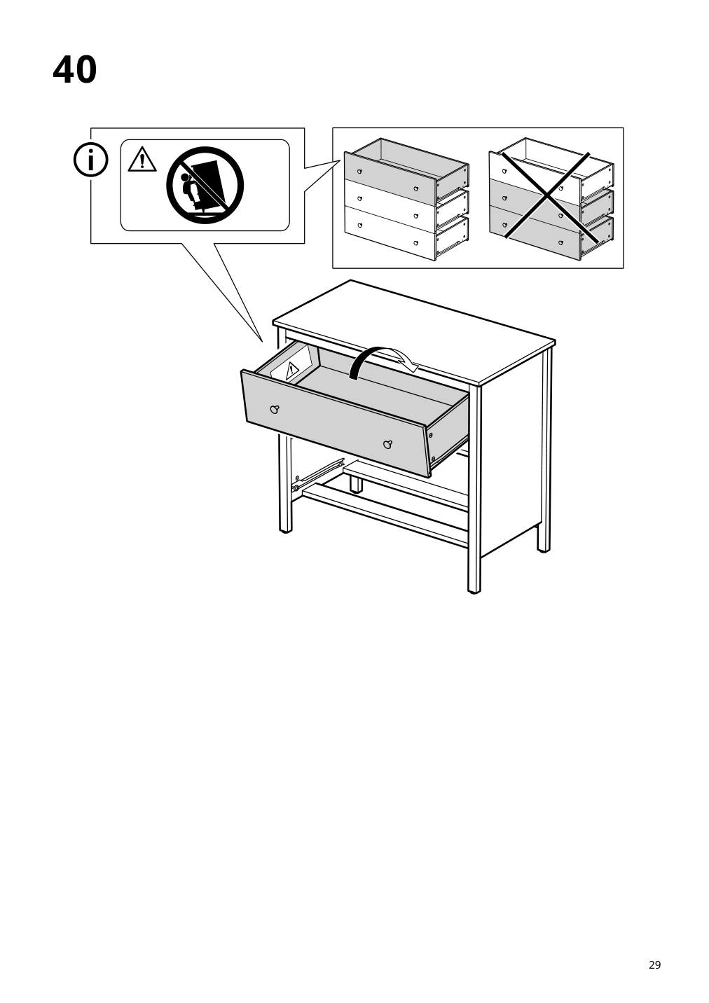 Assembly instructions for IKEA Koppang 3 drawer chest white | Page 29 - IKEA KOPPANG 3-drawer chest 103.859.50