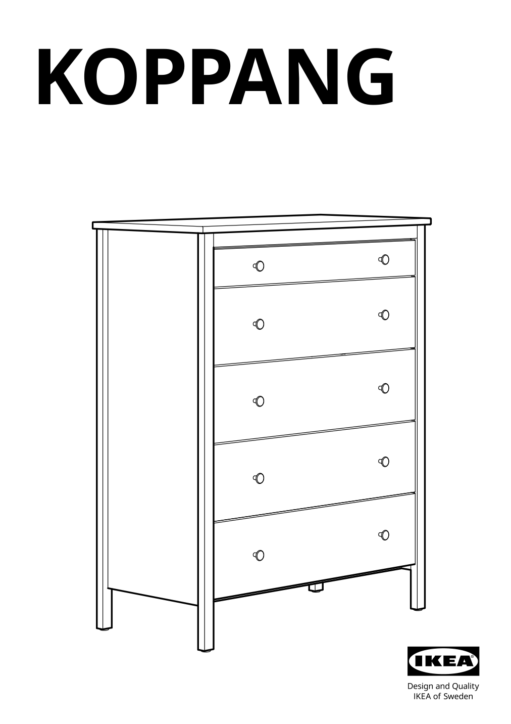 Assembly instructions for IKEA Koppang 5 drawer chest white | Page 1 - IKEA KOPPANG 5-drawer chest 905.841.68