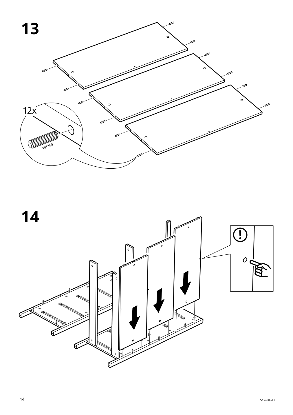 Assembly instructions for IKEA Koppang 5 drawer chest white | Page 14 - IKEA KOPPANG 5-drawer chest 905.841.68