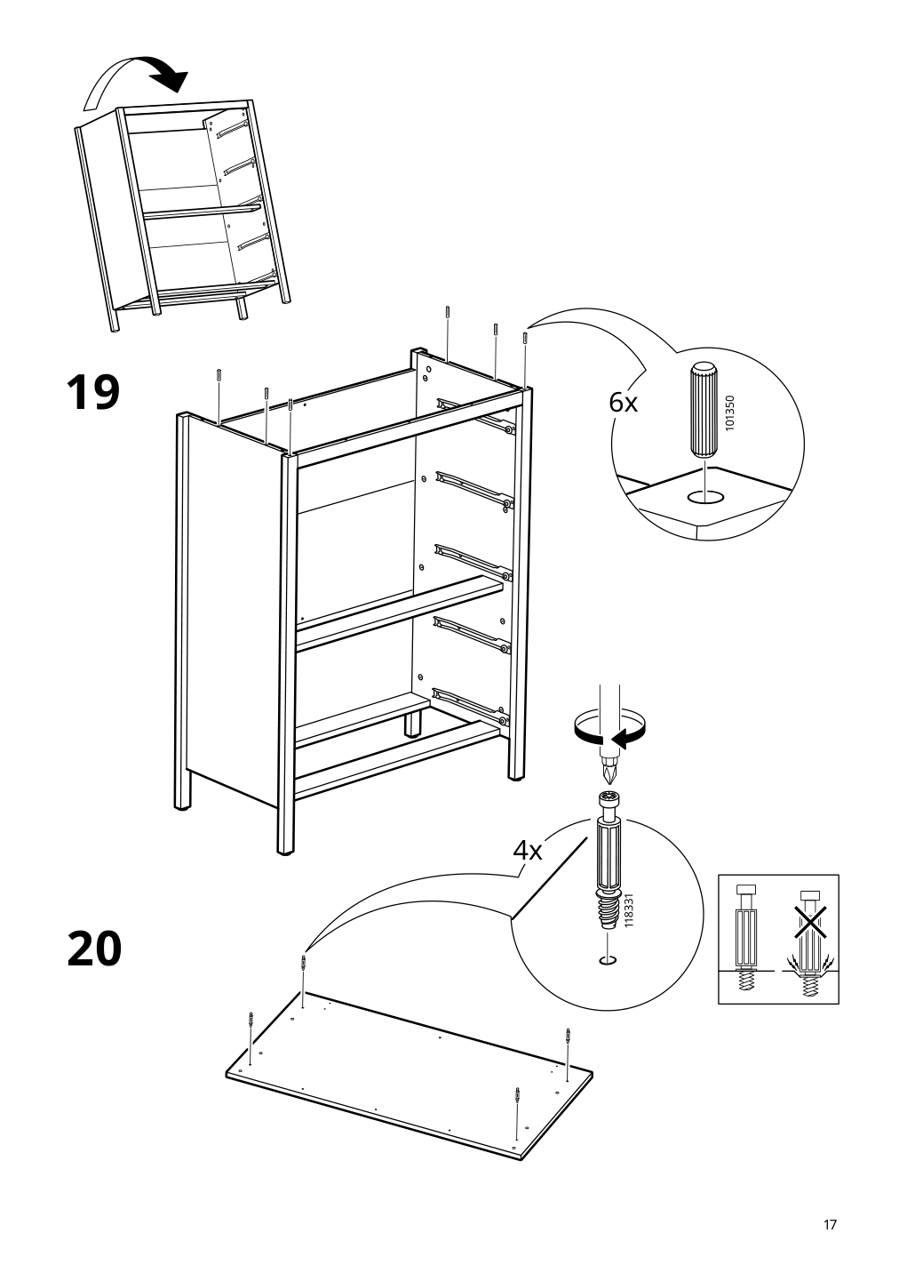 Assembly instructions for IKEA Koppang 5 drawer chest white | Page 17 - IKEA KOPPANG 5-drawer chest 905.841.68