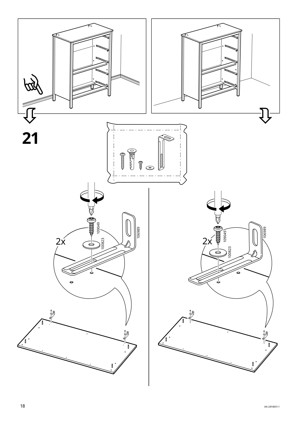 Assembly instructions for IKEA Koppang 5 drawer chest white | Page 18 - IKEA KOPPANG 5-drawer chest 905.841.68