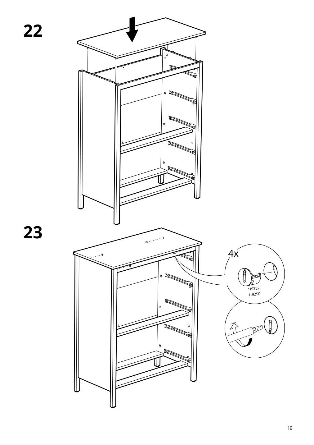 Assembly instructions for IKEA Koppang 5 drawer chest white | Page 19 - IKEA KOPPANG 5-drawer chest 905.841.68