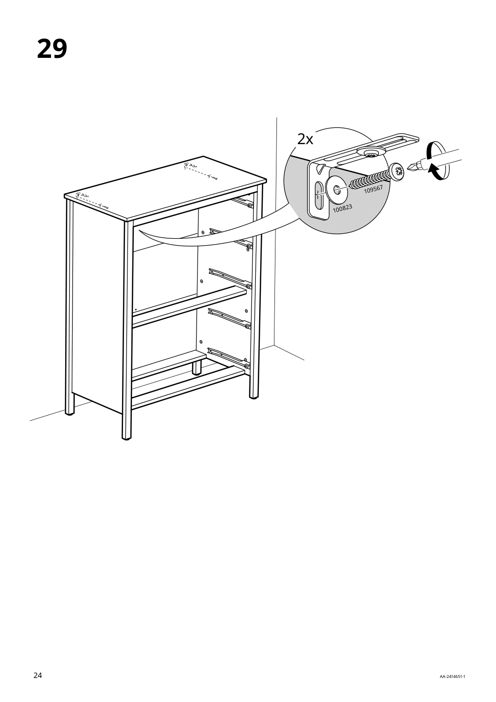 Assembly instructions for IKEA Koppang 5 drawer chest white | Page 24 - IKEA KOPPANG 5-drawer chest 905.841.68