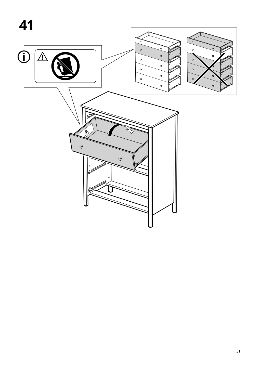 Assembly instructions for IKEA Koppang 5 drawer chest white | Page 31 - IKEA KOPPANG 5-drawer chest 905.841.68