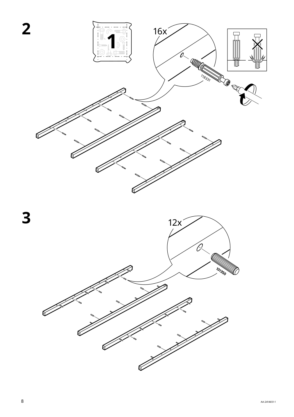 Assembly instructions for IKEA Koppang 5 drawer chest white | Page 8 - IKEA KOPPANG 5-drawer chest 905.841.68