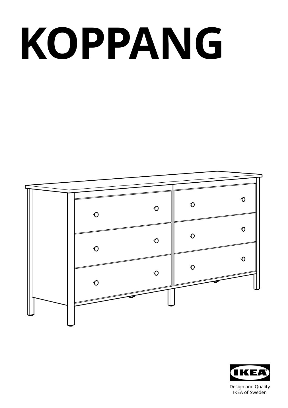 Assembly instructions for IKEA Koppang 6 drawer dresser white | Page 1 - IKEA KOPPANG 6-drawer dresser 103.113.08