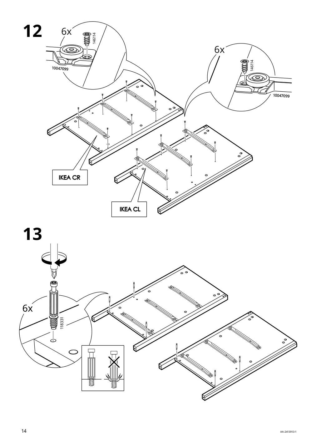 Assembly instructions for IKEA Koppang 6 drawer dresser white | Page 14 - IKEA KOPPANG 6-drawer dresser 103.113.08