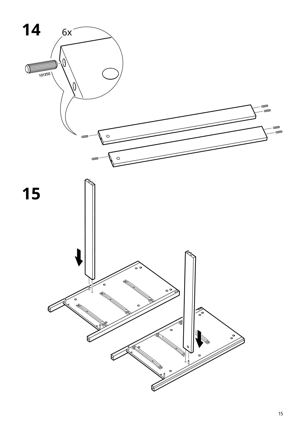 Assembly instructions for IKEA Koppang 6 drawer dresser white | Page 15 - IKEA KOPPANG 6-drawer dresser 103.113.08