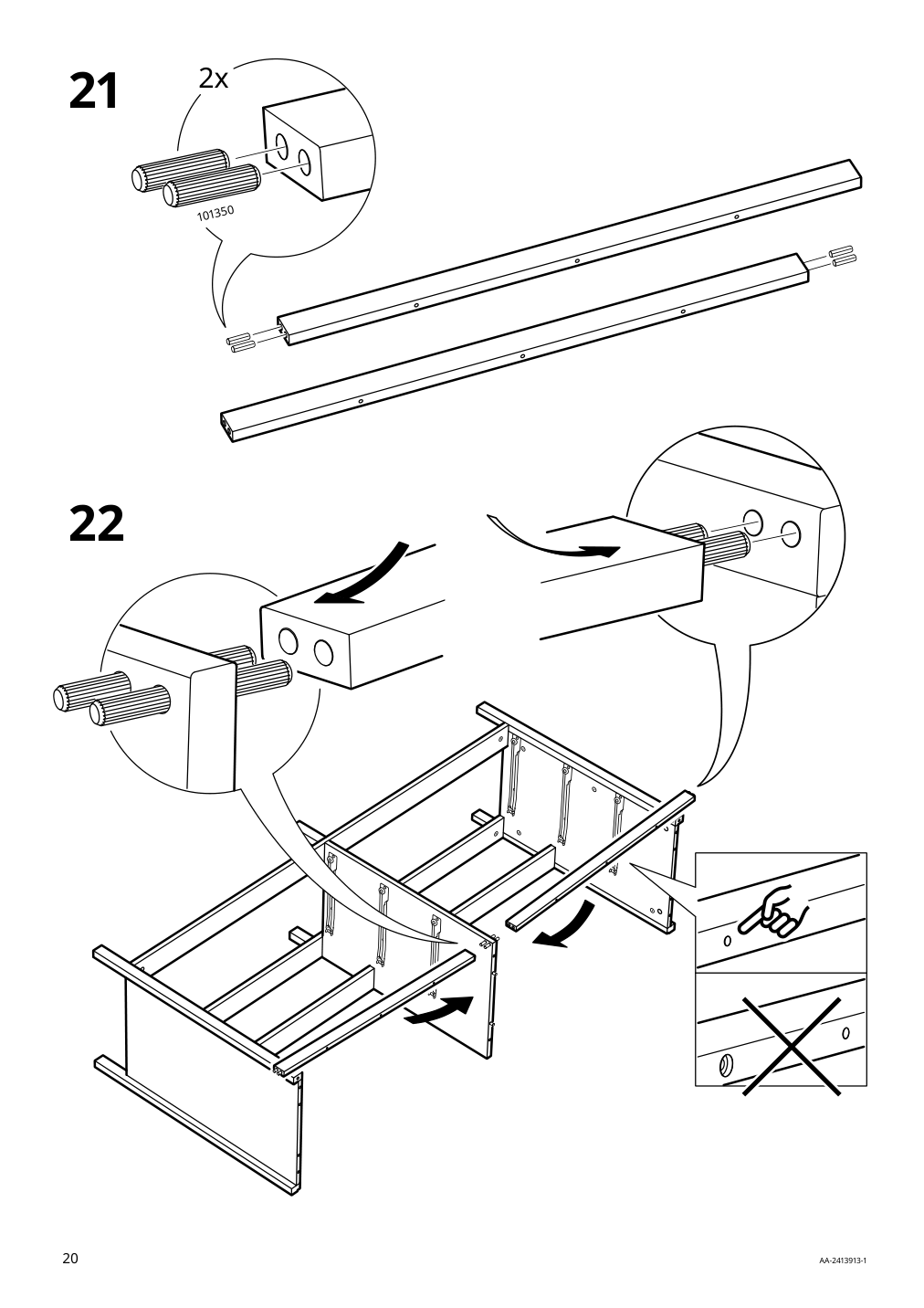 Assembly instructions for IKEA Koppang 6 drawer dresser white | Page 20 - IKEA KOPPANG 6-drawer dresser 103.113.08