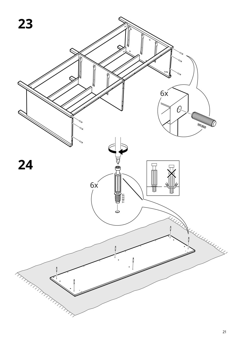 Assembly instructions for IKEA Koppang 6 drawer dresser white | Page 21 - IKEA KOPPANG 6-drawer dresser 103.113.08