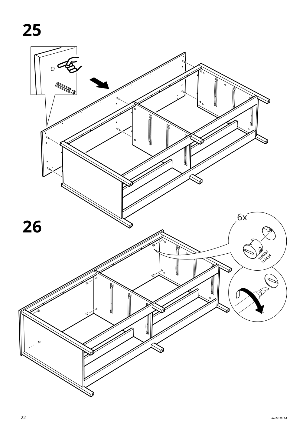 Assembly instructions for IKEA Koppang 6 drawer dresser white | Page 22 - IKEA KOPPANG 6-drawer dresser 103.113.08