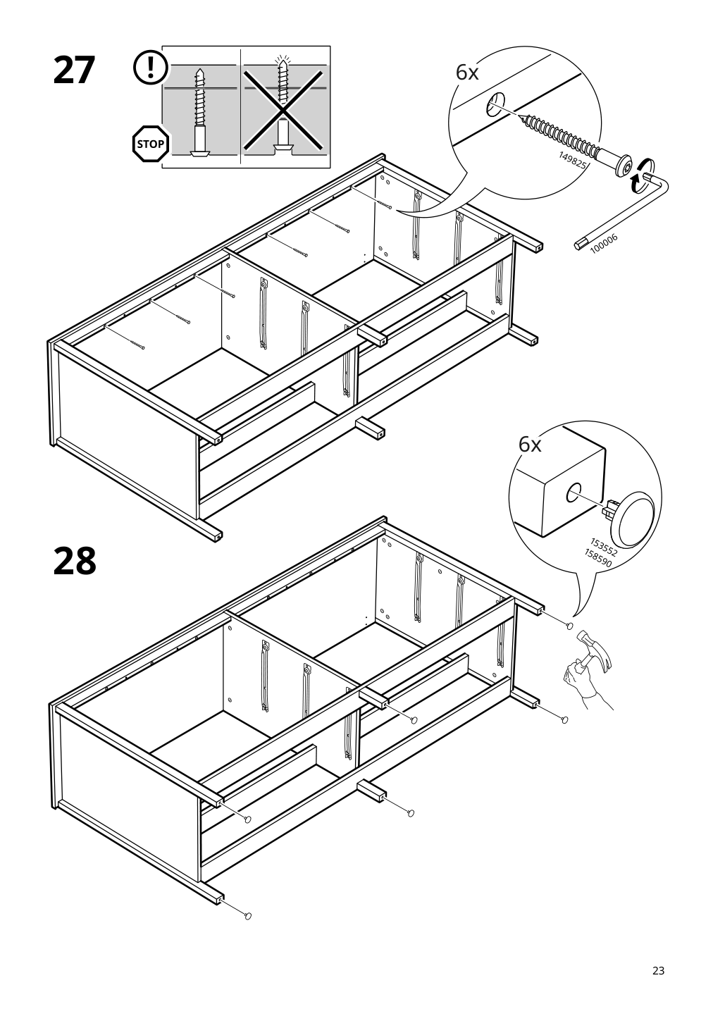 Assembly instructions for IKEA Koppang 6 drawer dresser white | Page 23 - IKEA KOPPANG 6-drawer dresser 103.113.08