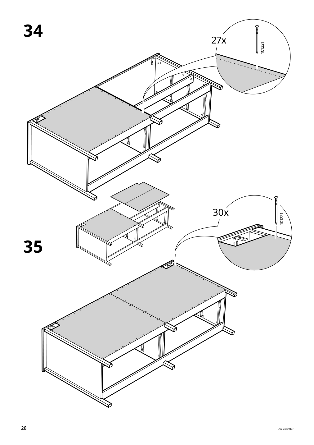 Assembly instructions for IKEA Koppang 6 drawer dresser white | Page 28 - IKEA KOPPANG 6-drawer dresser 103.113.08