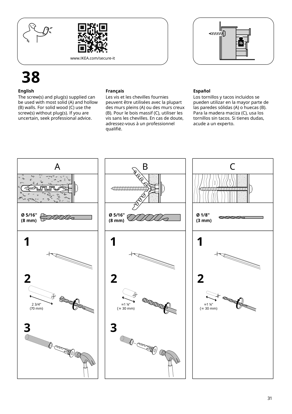 Assembly instructions for IKEA Koppang 6 drawer dresser white | Page 31 - IKEA KOPPANG 6-drawer dresser 103.113.08