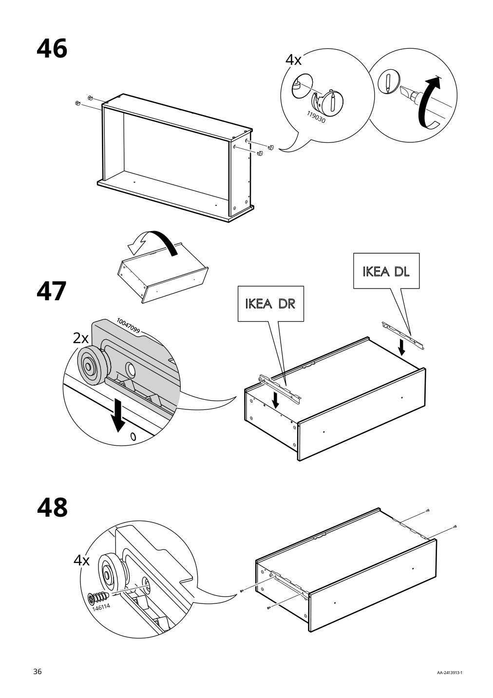 Assembly instructions for IKEA Koppang 6 drawer dresser white | Page 36 - IKEA KOPPANG 6-drawer dresser 103.113.08