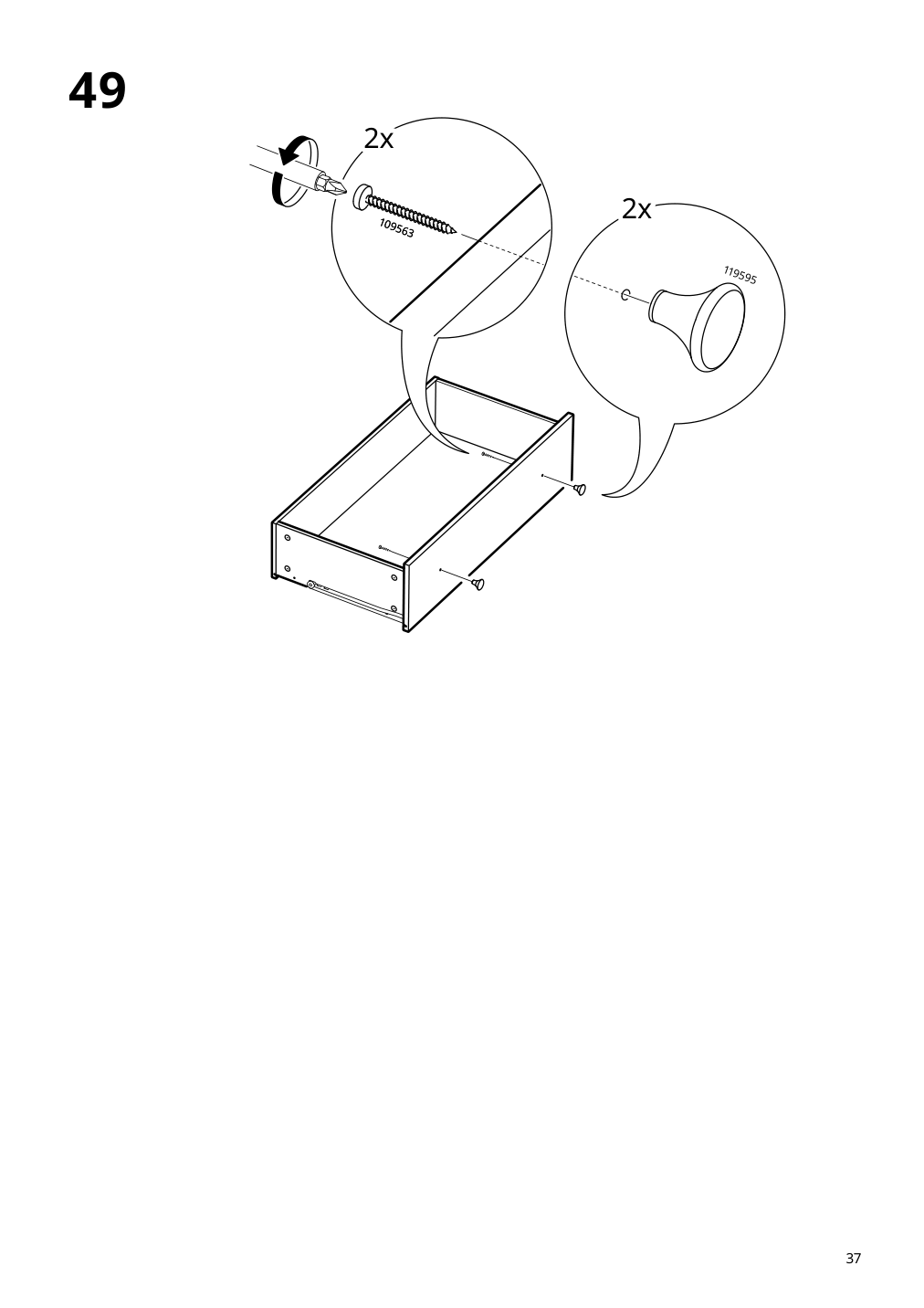 Assembly instructions for IKEA Koppang 6 drawer dresser white | Page 37 - IKEA KOPPANG 6-drawer dresser 103.113.08