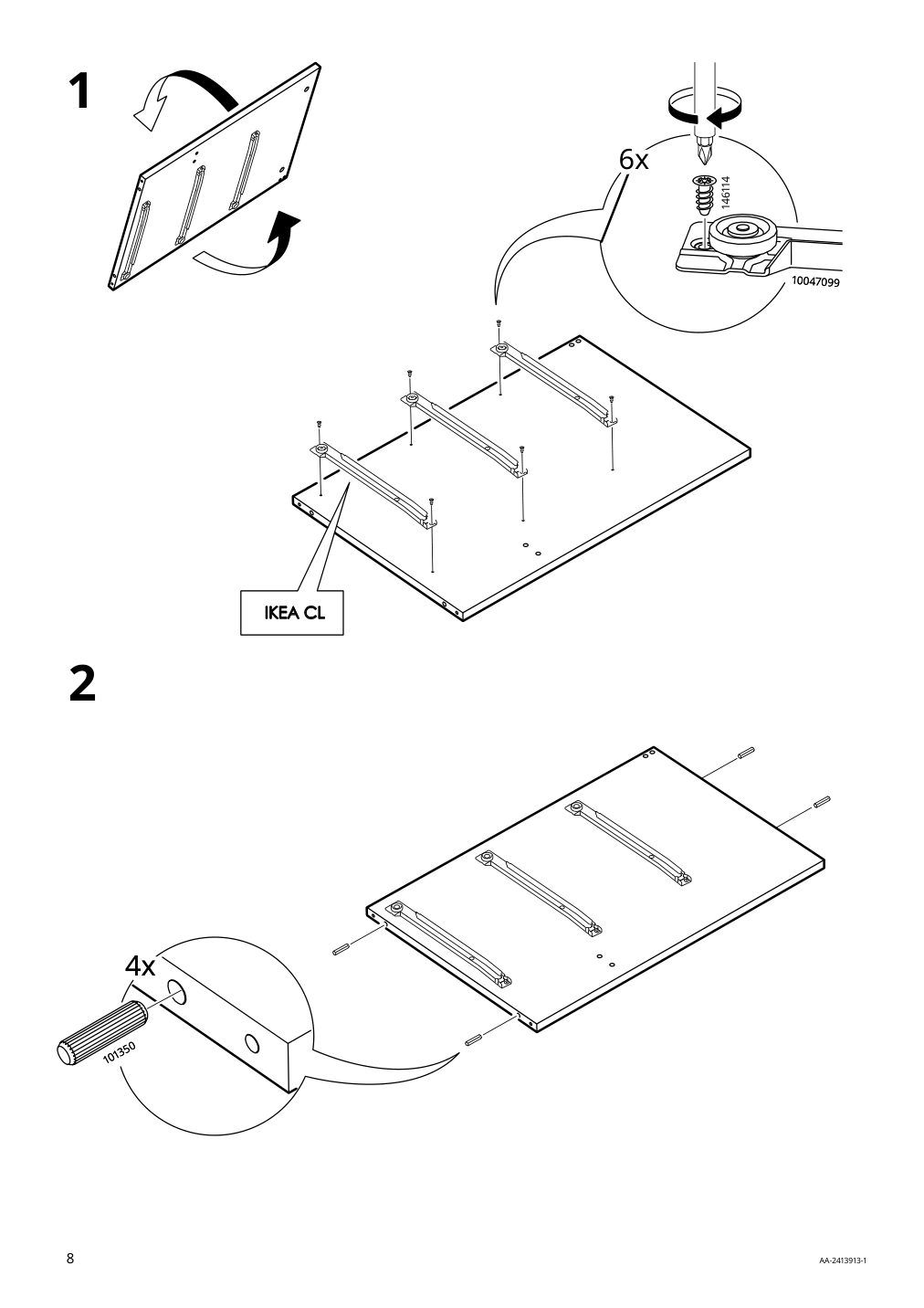 Assembly instructions for IKEA Koppang 6 drawer dresser white | Page 8 - IKEA KOPPANG 6-drawer dresser 103.113.08