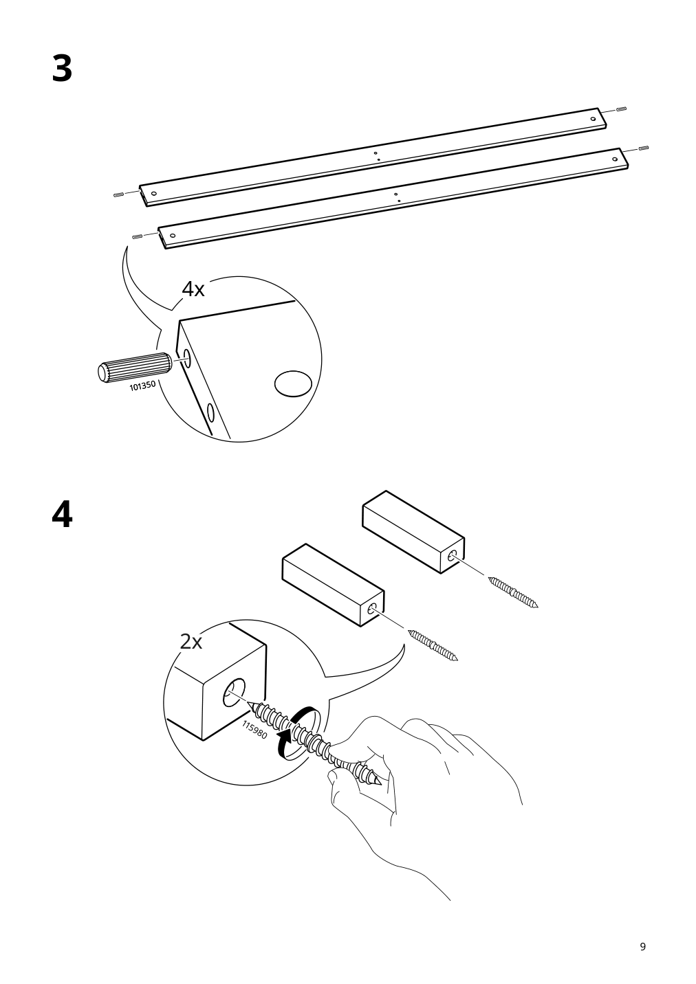 Assembly instructions for IKEA Koppang 6 drawer dresser white | Page 9 - IKEA KOPPANG 6-drawer dresser 103.113.08