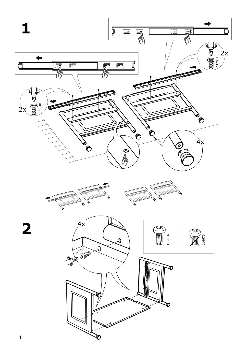 Assembly instructions for IKEA Kornsjoe storage bench black | Page 4 - IKEA KORNSJÖ storage bench 904.715.81