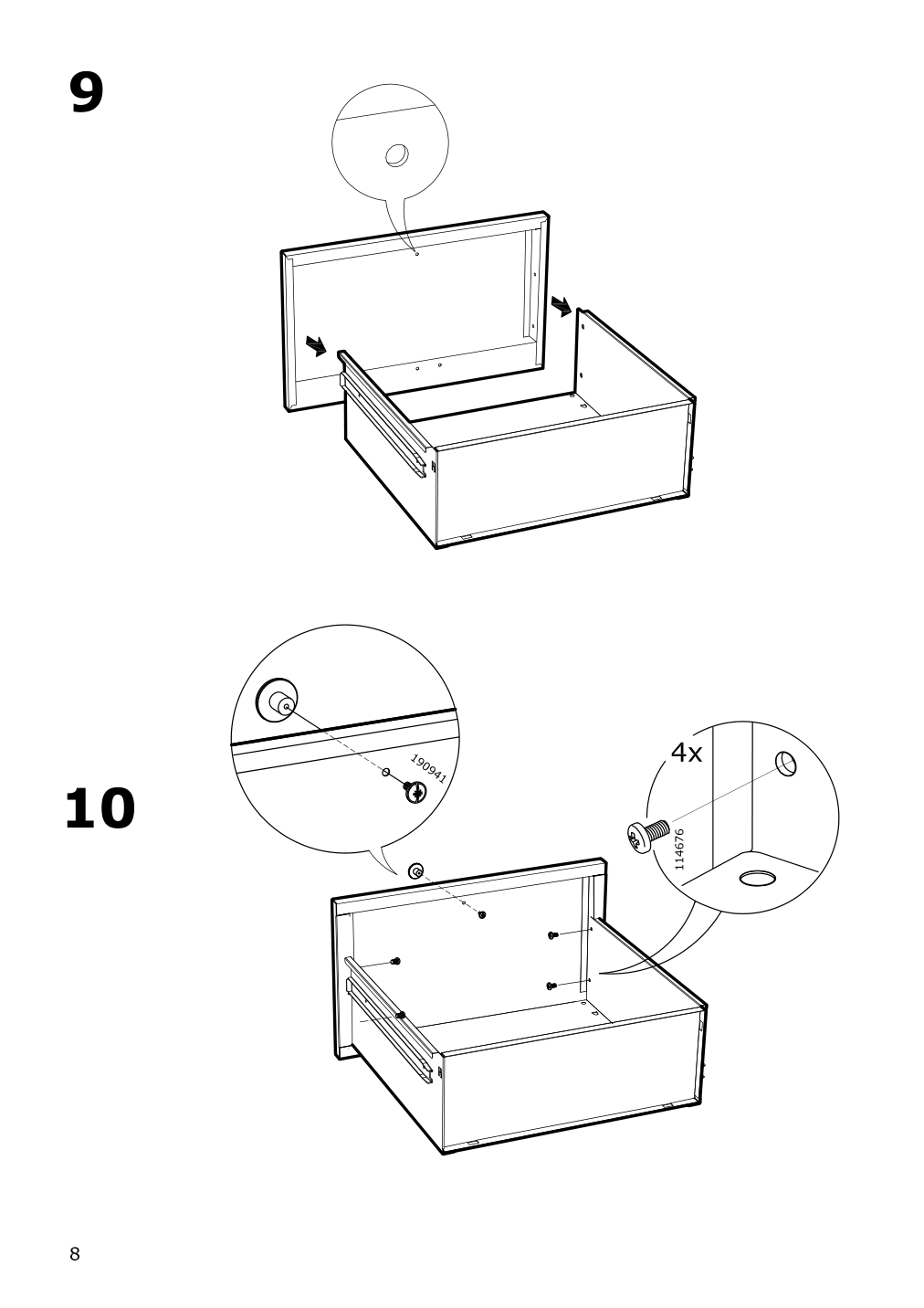 Assembly instructions for IKEA Kornsjoe storage bench black | Page 8 - IKEA KORNSJÖ storage bench 904.715.81