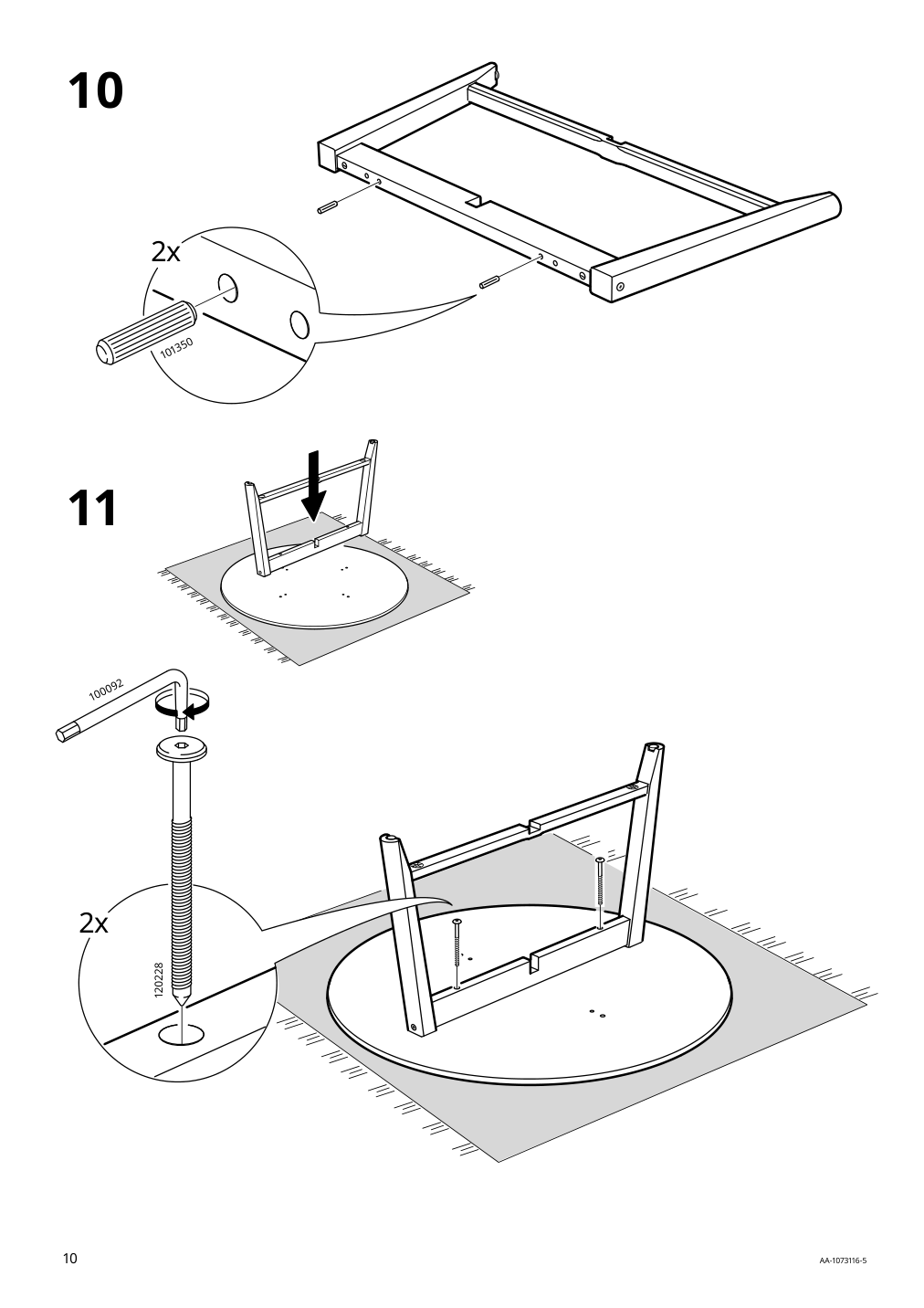 Assembly instructions for IKEA Kragsta coffee table white | Page 10 - IKEA KRAGSTA coffee table 202.866.38