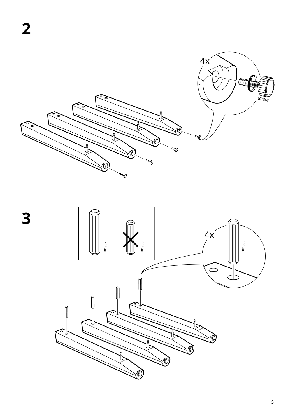 Assembly instructions for IKEA Kragsta coffee table white | Page 5 - IKEA KRAGSTA coffee table 202.866.38