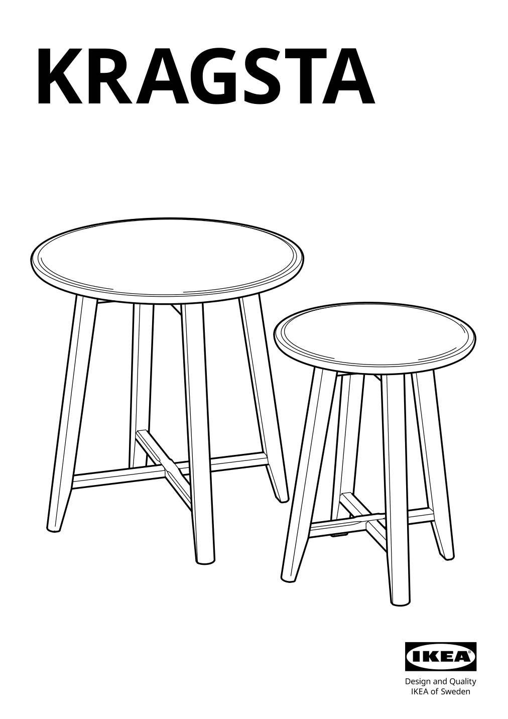 Assembly instructions for IKEA Kragsta nesting tables set of 2 white | Page 1 - IKEA KRAGSTA nesting tables, set of 2 202.998.29