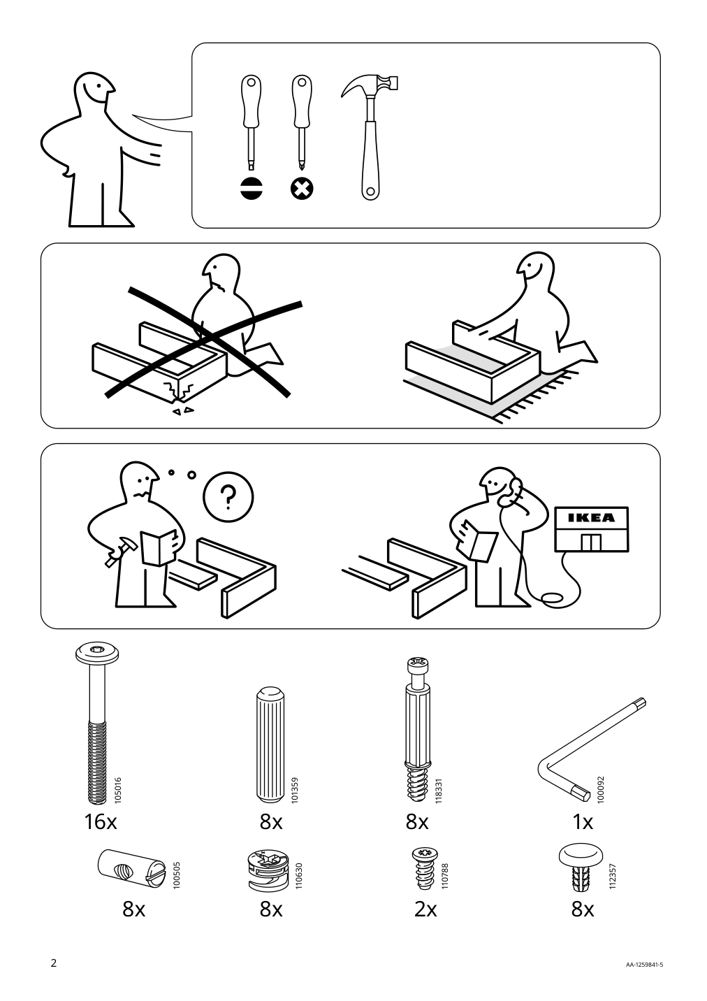 Assembly instructions for IKEA Kragsta nesting tables set of 2 white | Page 2 - IKEA KRAGSTA nesting tables, set of 2 202.998.29