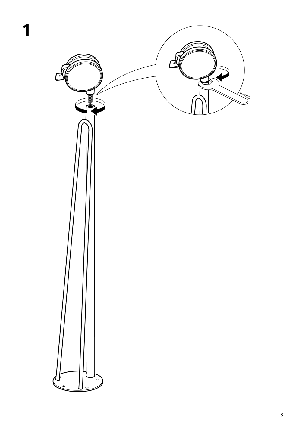 Assembly instructions for IKEA Krille leg with caster white | Page 3 - IKEA LAGKAPTEN / KRILLE desk 394.174.89