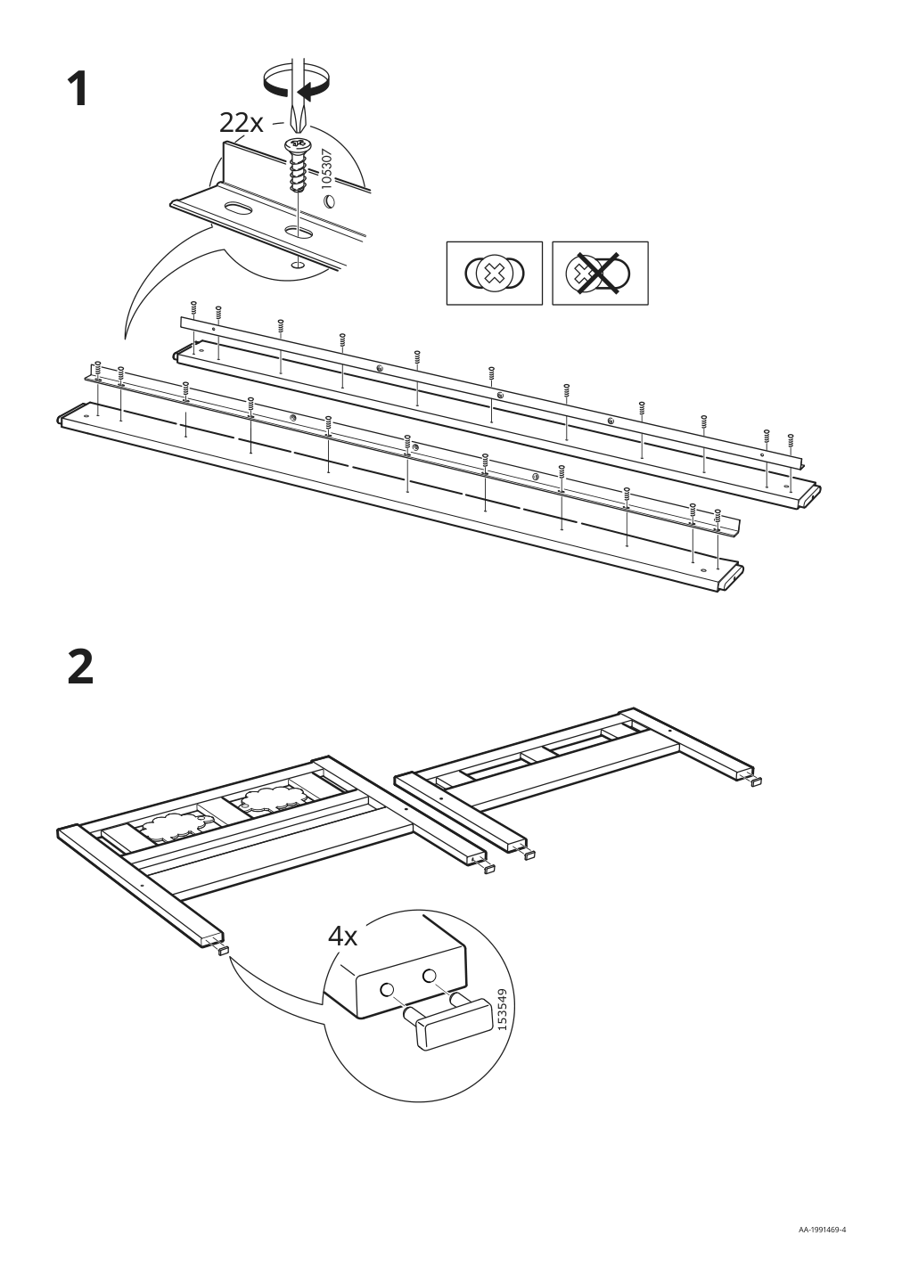 Assembly instructions for IKEA Kritter bed frame and guard rail junior gray | Page 4 - IKEA KRITTER bed frame with slatted bed base 193.998.82