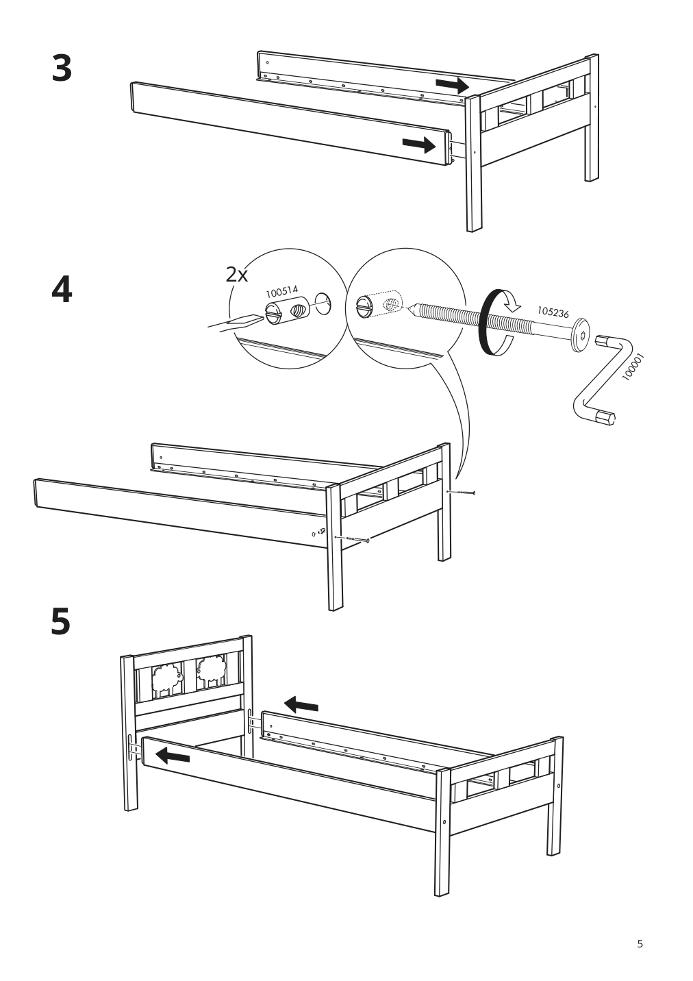 Assembly instructions for IKEA Kritter bed frame and guard rail junior gray | Page 5 - IKEA KRITTER bed frame with slatted bed base 193.998.82