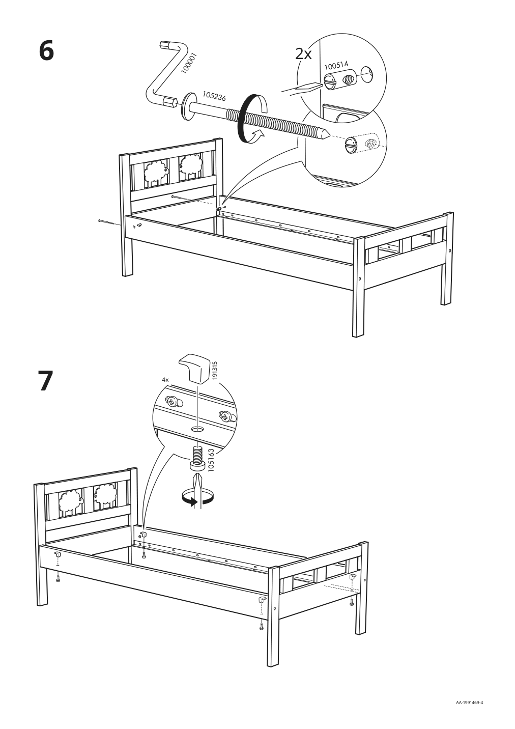 Assembly instructions for IKEA Kritter bed frame and guard rail junior gray | Page 6 - IKEA KRITTER bed frame with slatted bed base 193.998.82