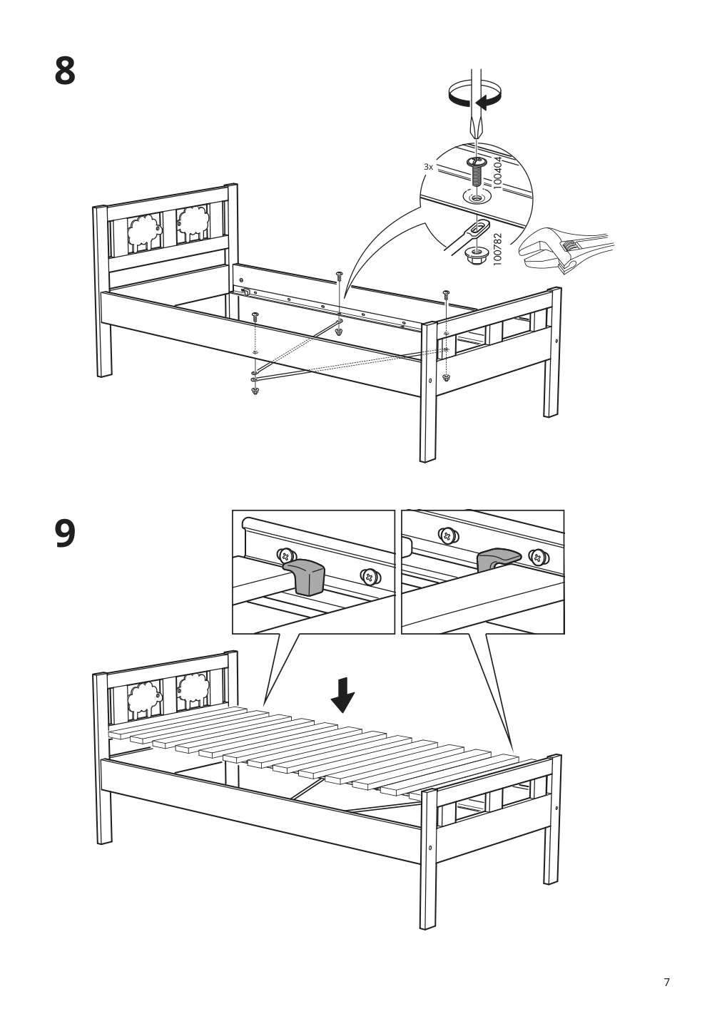 Assembly instructions for IKEA Kritter bed frame and guard rail junior gray | Page 7 - IKEA KRITTER bed frame with slatted bed base 193.998.82