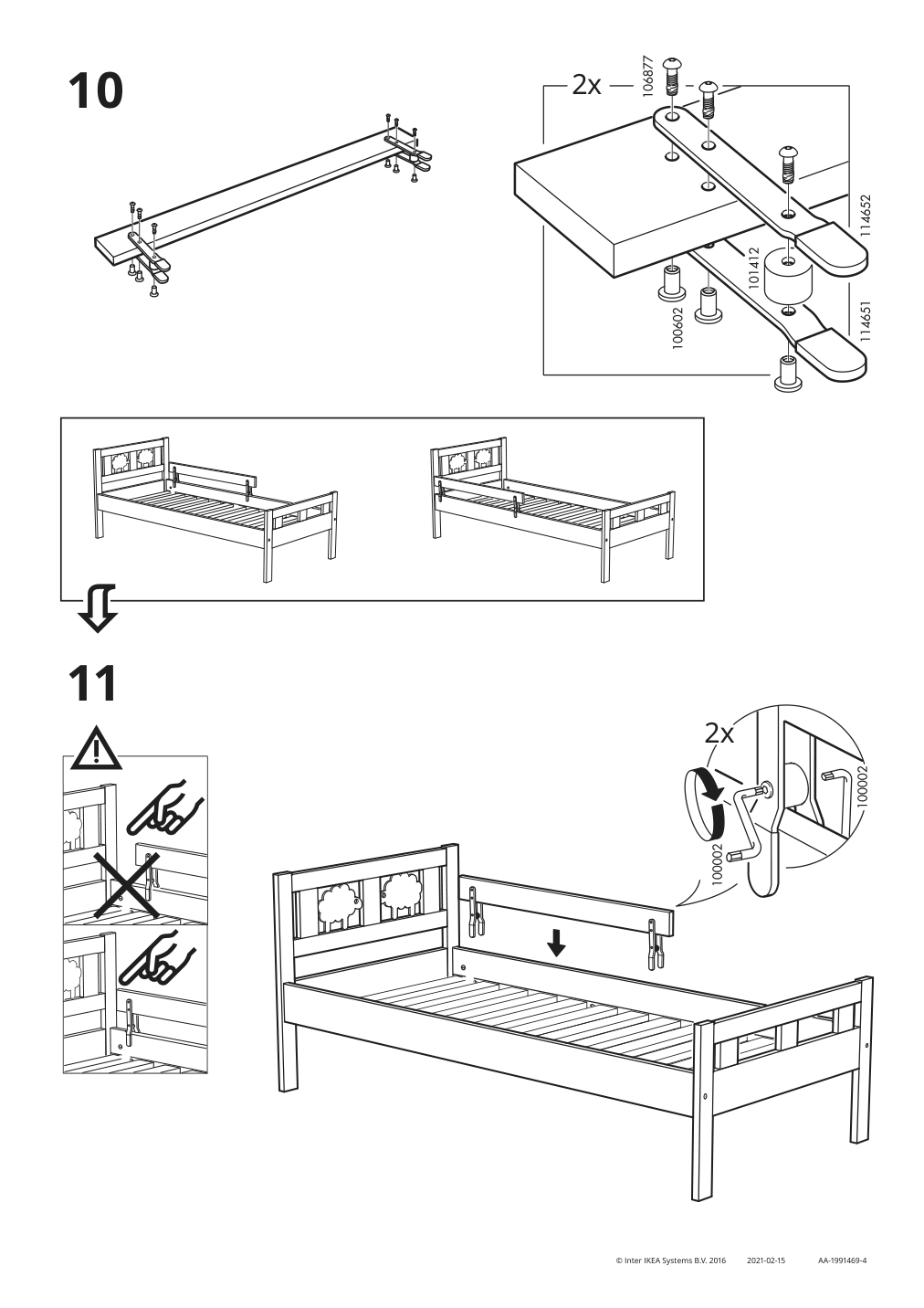 Assembly instructions for IKEA Kritter bed frame and guard rail junior gray | Page 8 - IKEA KRITTER bed frame with slatted bed base 193.998.82