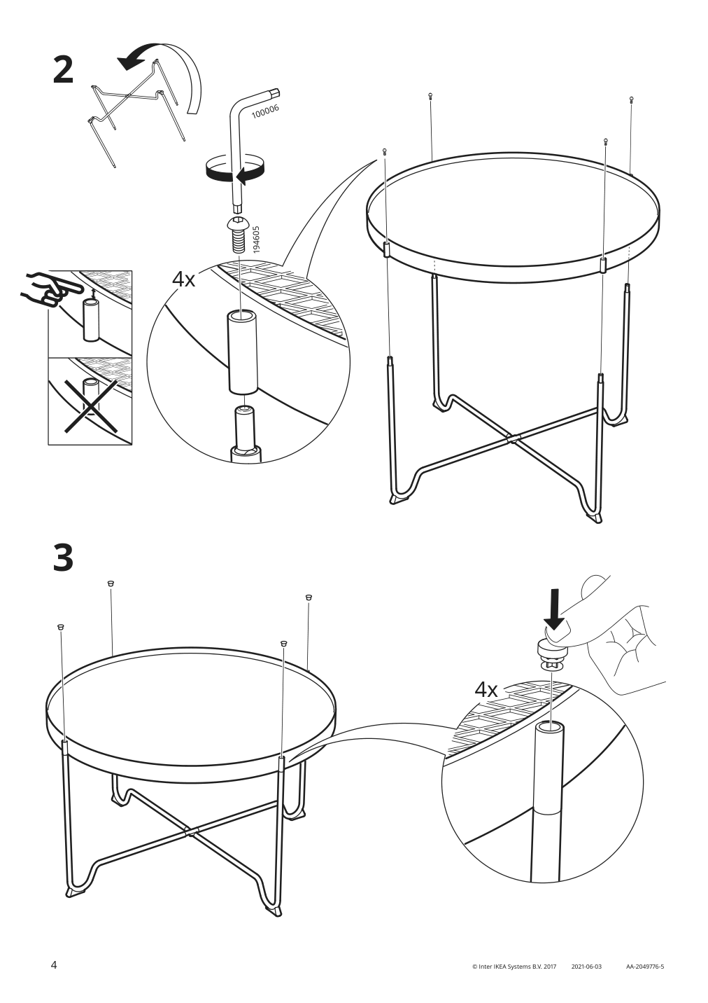 Assembly instructions for IKEA Krokholmen coffee table outdoor beige | Page 4 - IKEA JUTHOLMEN 4-seat conversation set, outdoor 793.851.46