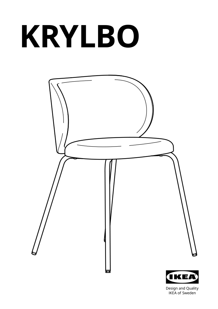 Assembly instructions for IKEA Krylbo chair tonerud dark beige | Page 1 - IKEA LISABO / KRYLBO table and 6 chairs 395.363.26