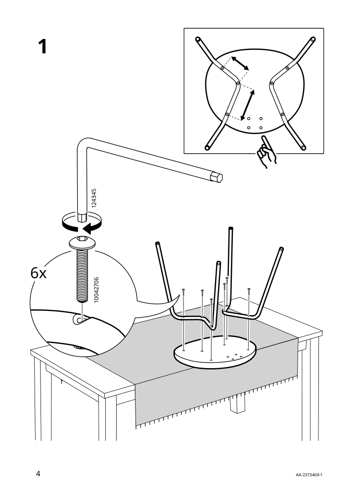 Assembly instructions for IKEA Krylbo chair tonerud dark beige | Page 4 - IKEA LISABO / KRYLBO table and 6 chairs 395.363.26